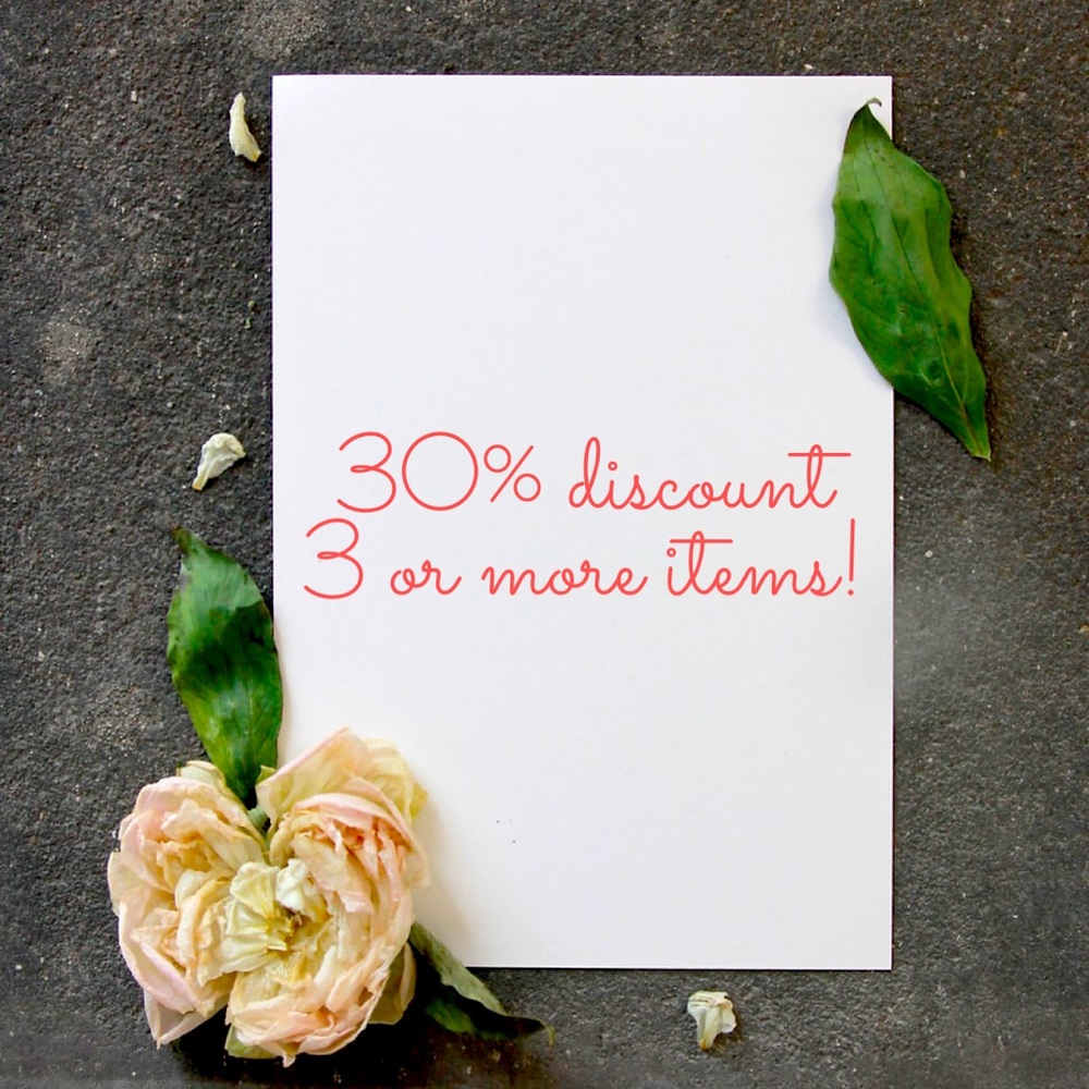 Bundle 3 or more for 30%off!